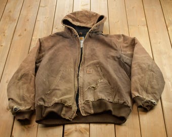 Vintage 1990s Carhartt Aztec Western Active Jac Jacket Size