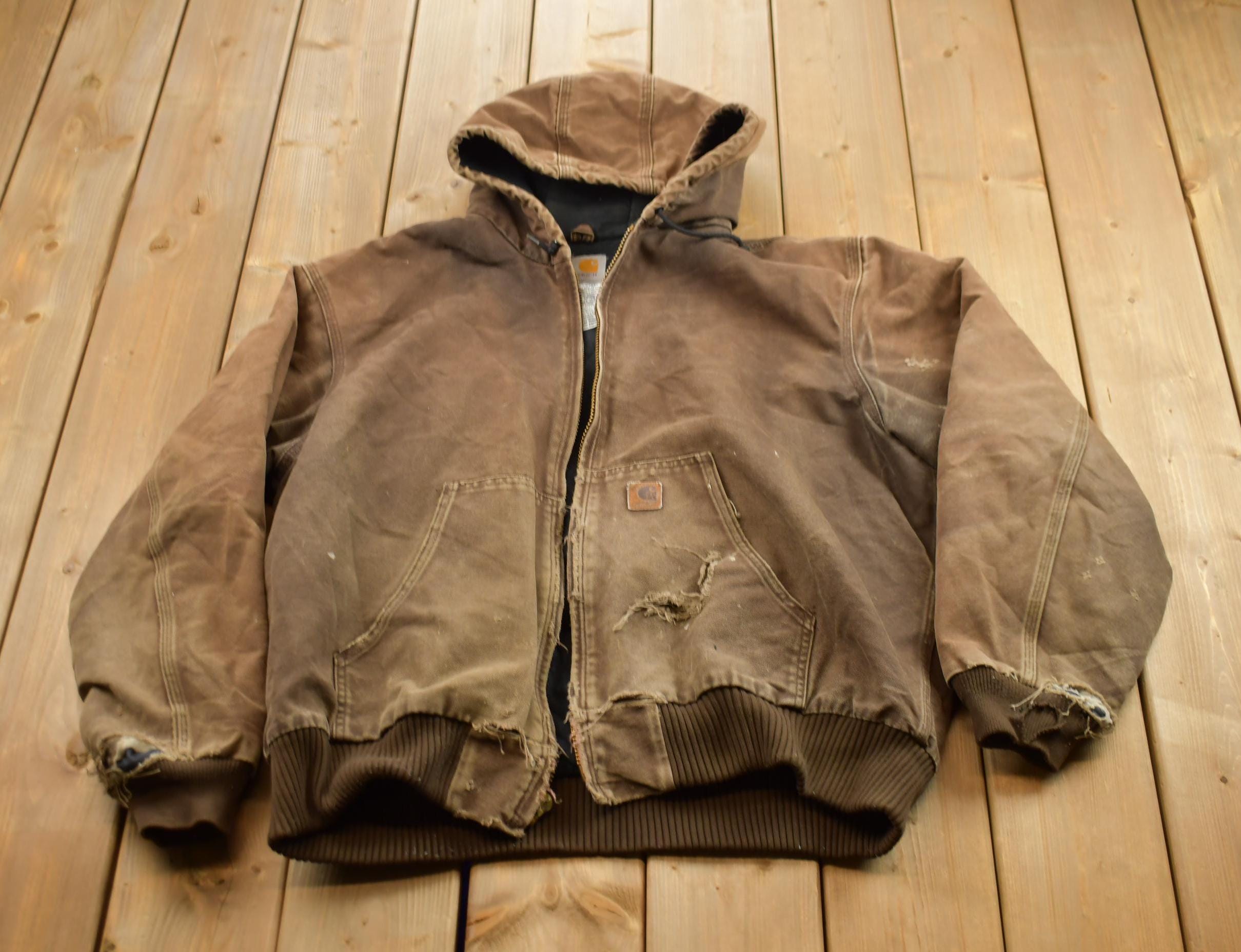 Vintage 1990s Carhartt Brown Active Jac Jacket Size Large