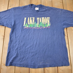 Vintage 1990s Lake Tahoe California Single Stitch Souvenir Travel T Shirt Made In USA