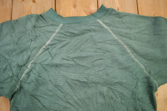 Vintage 1960s Blank Faded Forest Green Crewneck S… - image 4