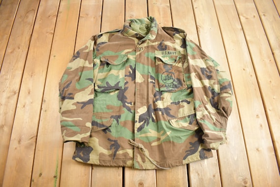 Vintage 1991 US Navy Woodland Camo Jacket / USMC / US Army
