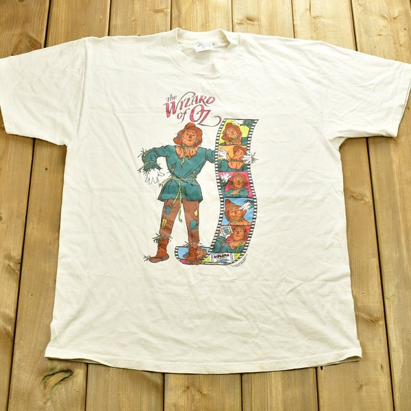 Vintage 1990's The Wizard Of Oz Movie Promo T-shirt / Scarecrow / Nice Man / If I Had A Brain / Single Stitch / Rare Vintage T-shirt