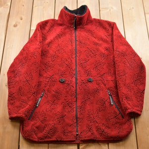 Vintage 1990s Women&#39;s Fleece Sweater / Sportswear / 90s Fleece Jacket / Streetwear / Athleisure / Hiking