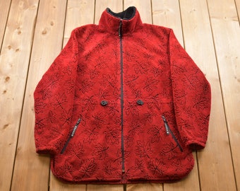 Vintage 1990s Women's Fleece Sweater / Sportswear / 90s Fleece Jacket / Streetwear / Athleisure / Hiking