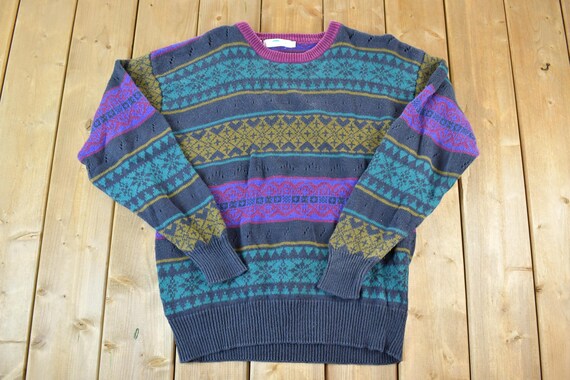 Vintage 1990s Basic Elements Knit Crewneck Sweate… - image 1
