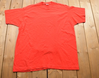 Vintage 1990s Fruit Of The Loom Blank  T Shirt / Vintage T Shirt / Streetwear / Single Stitch / Made In USA / Size XXL