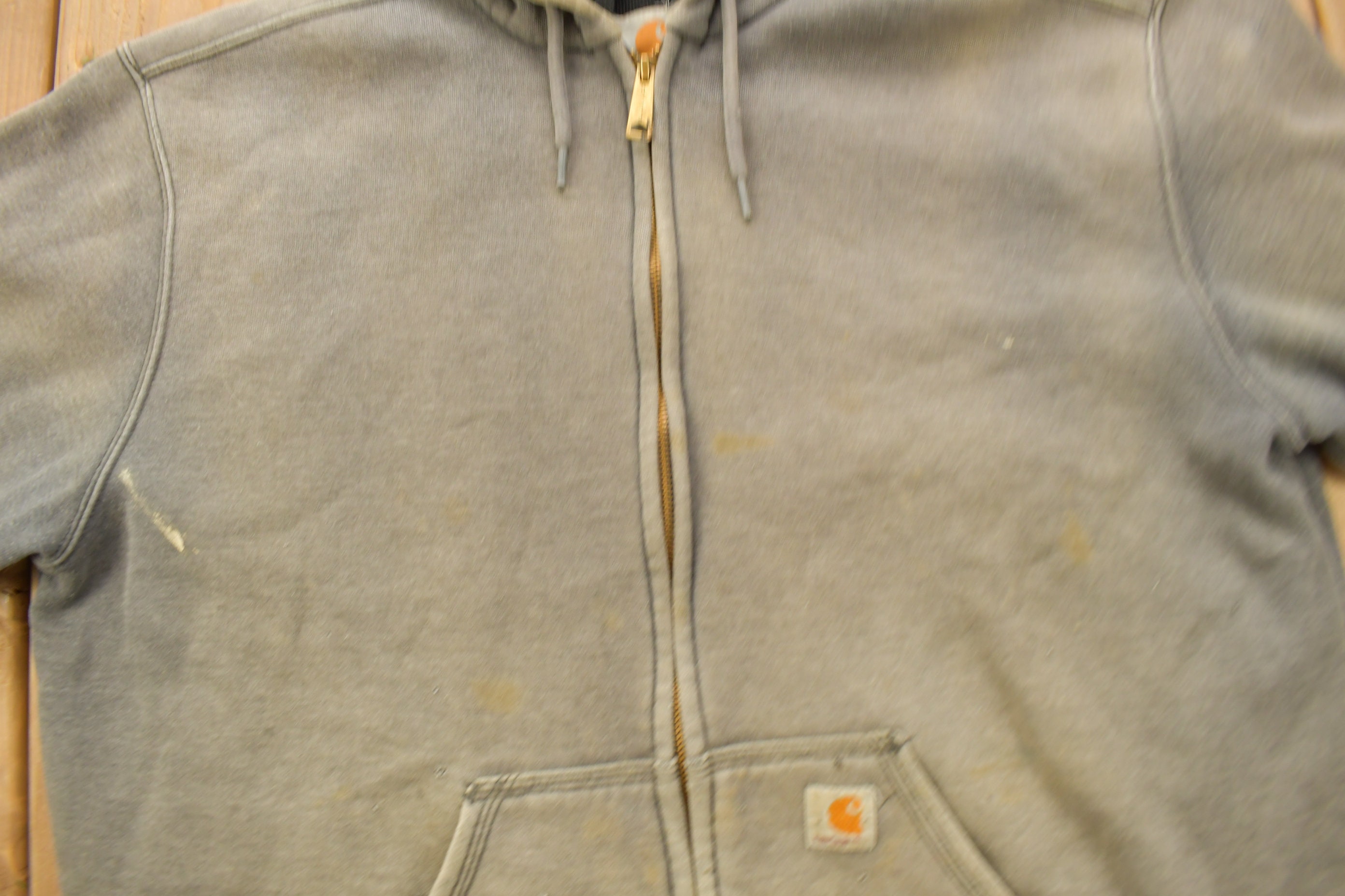 Vintage 1990s Carhartt Heavy Weight Sun Faded Zip up Hoodie / 90s