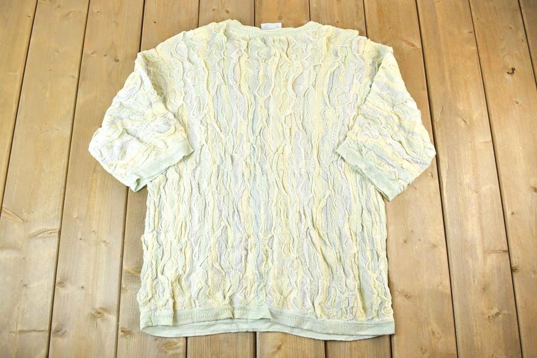 Vintage 1990s Coogi 3D Knit Short Sleeve Crewneck Sweater Made in