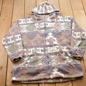 Vintage 1990s G4000 Aztec Pattern Fleece Sweater / Outdoorsman / 90s Sweater / Streetwear / Hiking / Fleece Zip up / Aztec Theme