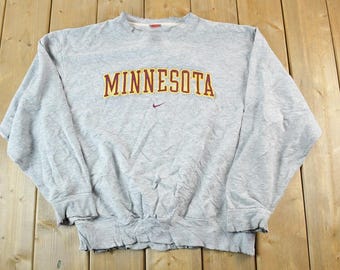 Vintage 1990s Nike Minnesota Embroidered Mini Swoosh Crewneck Sweatshirt / 90s Nike / 90s Crewneck / Streetwear