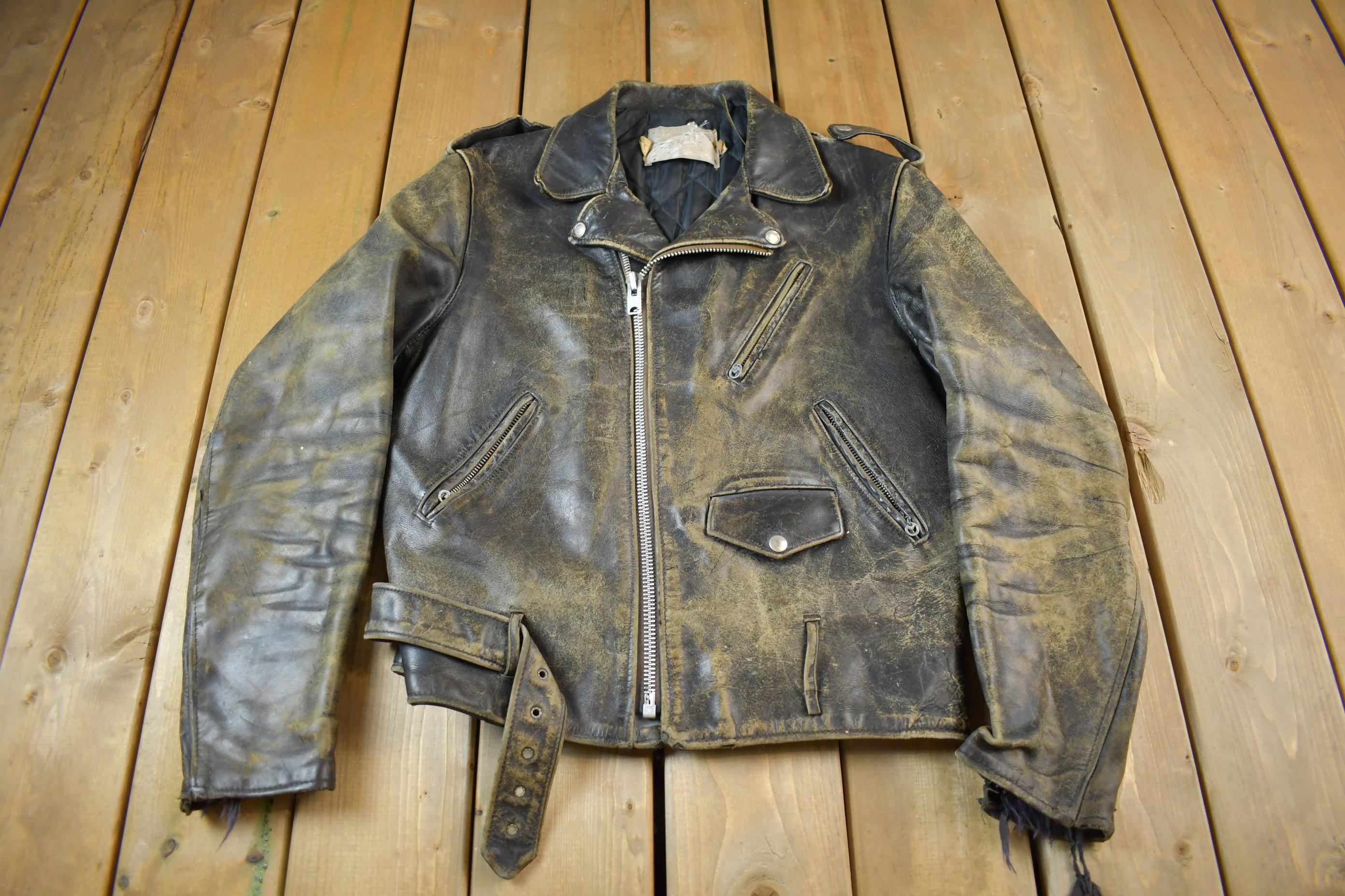 Vintage 1960s Schott Perfecto Motorcycle Leather Jacket