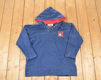 Vintage 1990s Mickey Mouse Disney Hoodie Sweater Men's M-L / Vintage Mickey Mouse Sweatshirt / Disneyland Cartoon Sweater