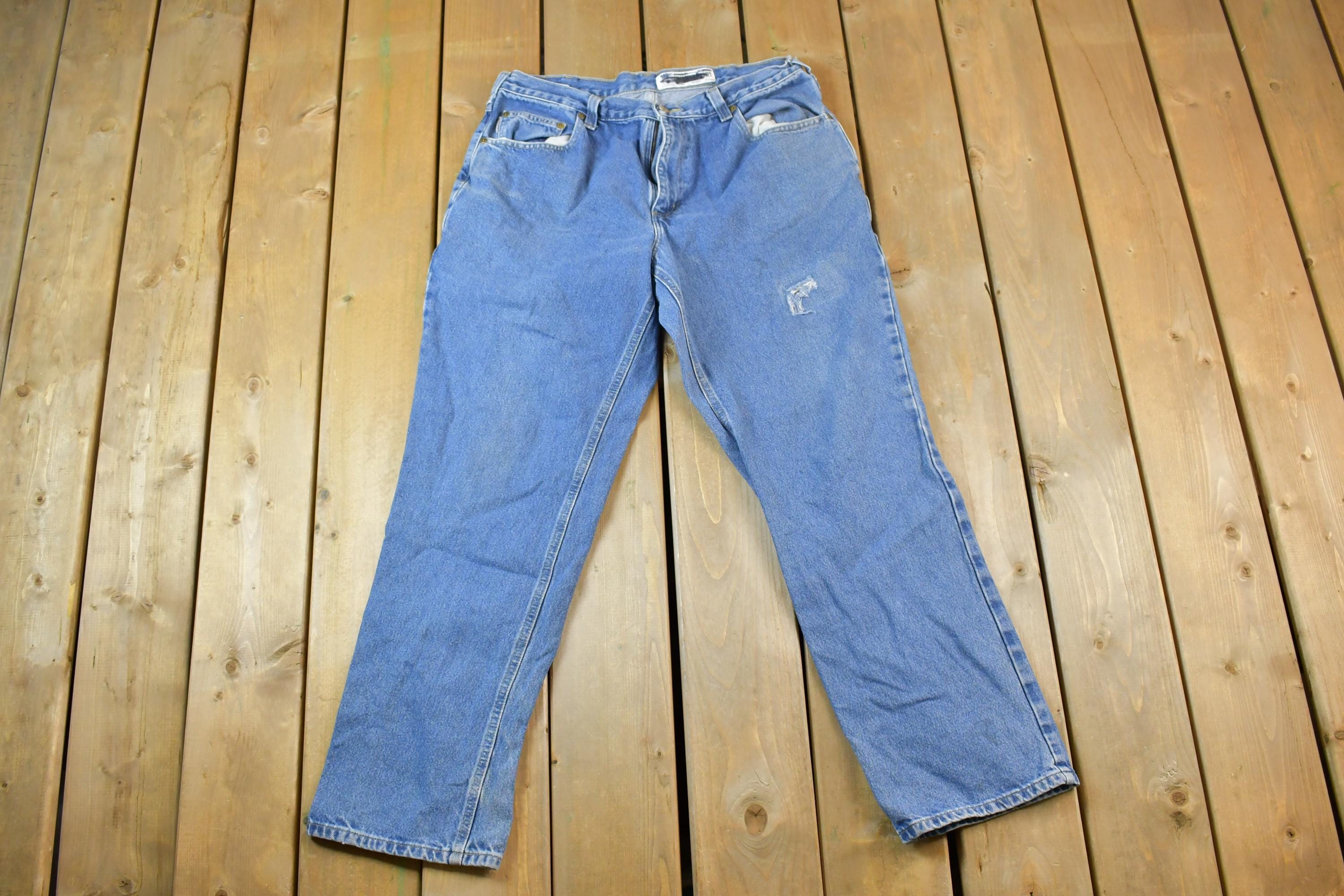 Vintage 1990s Carhartt Denim Jeans Work Pants Size 36x32 / 90s 