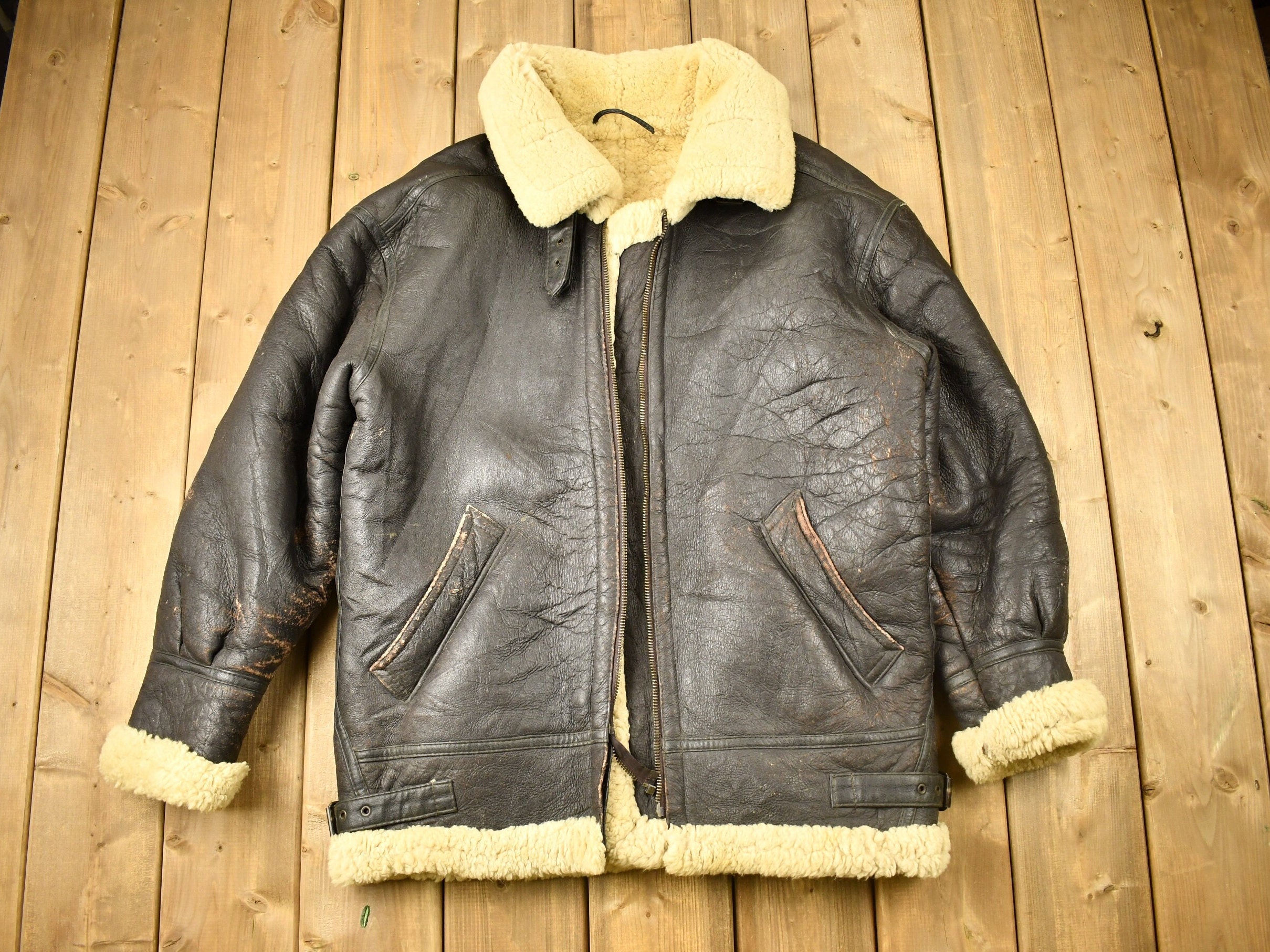 Beige Leather Coat - Etsy