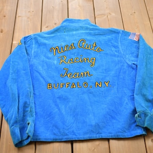 Vintage 1950s Nies Auto Racing Team Corduroy Café Racer Jacket / Athleisure Sportswear / Buffalo New York / Automotive Apparel / Made In USA