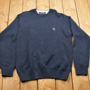 Vintage 1990s Tommy Hilfiger Knitted Sweater / Vintage 90s Crewneck / Pattern Sweater / Vintage Tommy / Pullover Sweatshirt/ 90s Tommy