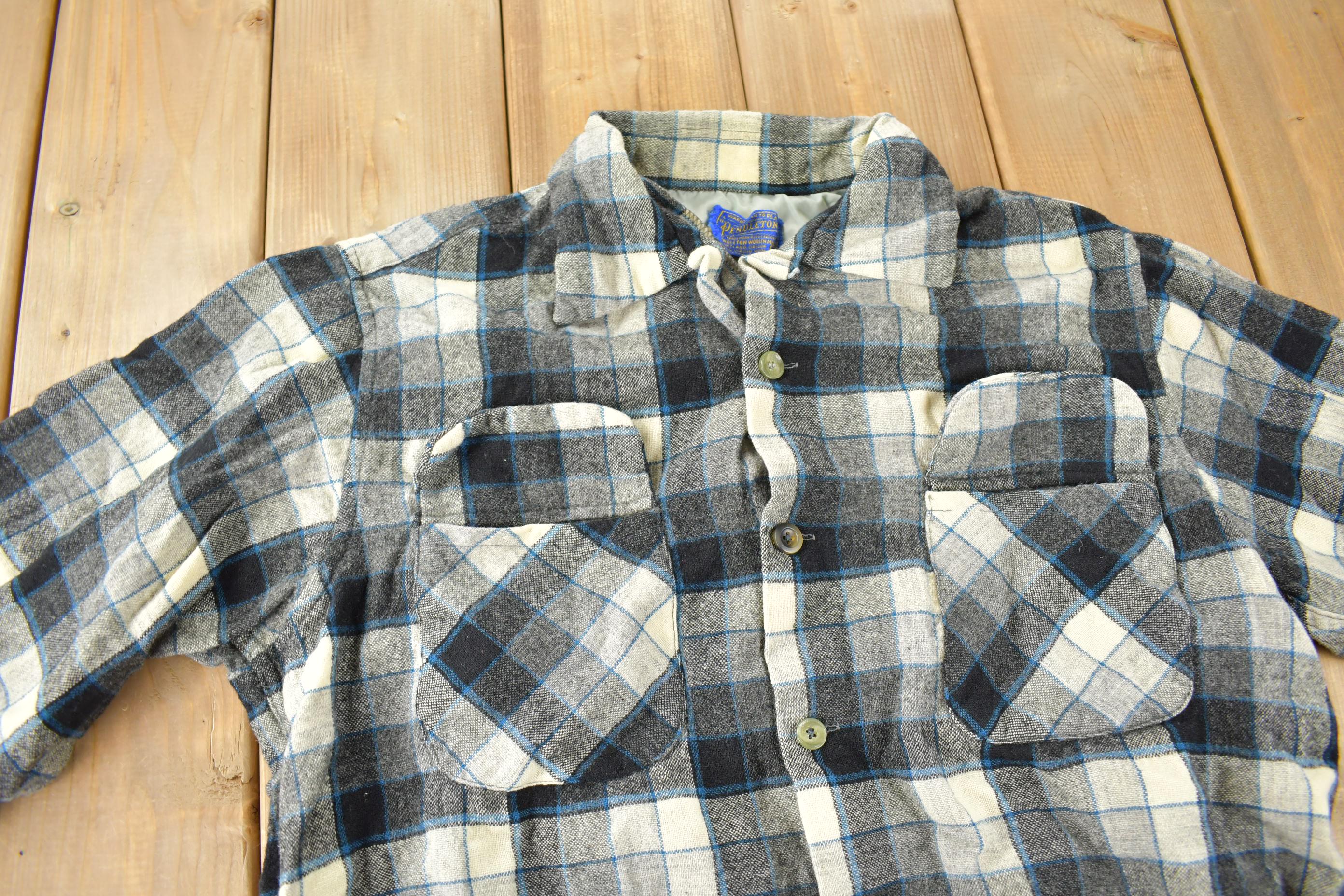 Chemise Pendleton Board Shirt Homme, Laine Vierge, Motif Plaid Rouge, Taille S, Vintage