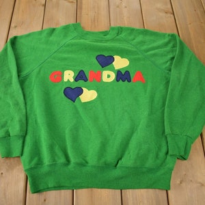 Vintage 1980s Grandma Embroidered Crewneck Sweatshirt Made In USA