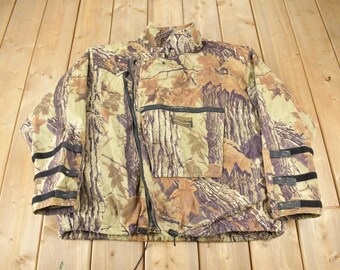 Vintage 1980s Real Tree Camo Sport Cheif Fleece Lined Jacket / Streetwear / Hunting Jacket / Outdoorsman / Made In Canada