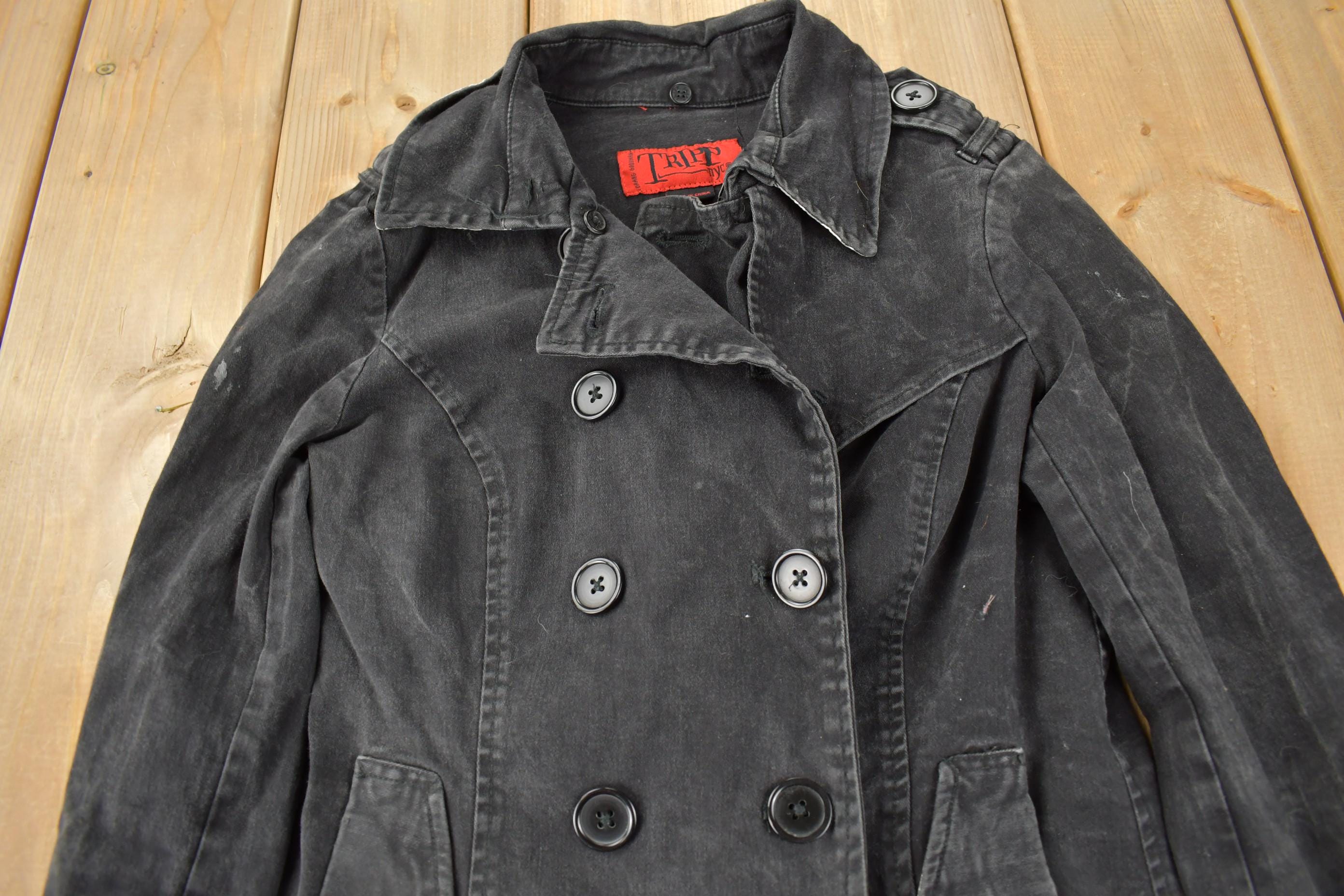 Vintage 1990s Tripp NYC Goth Style Button up Jacket / Biker Jacket