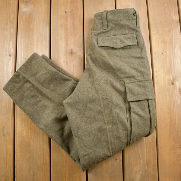 Vintage 1960s Raka Military Wool Cargo Pocket Pants Size 30 x 30 / Streetwear / European Vintage / Military Pants / Vintage Cargos