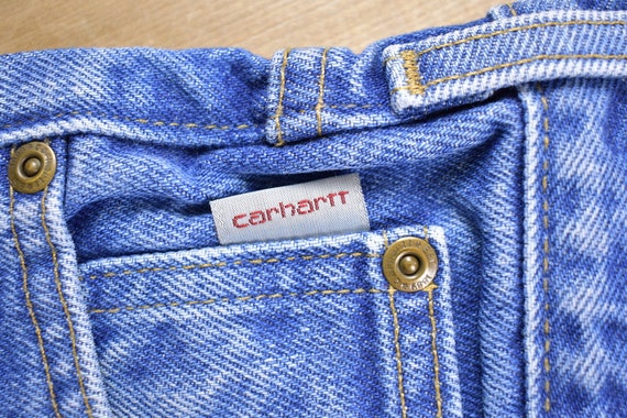 Vintage 1990s Carhartt Blue Work Jeans Size 32 x … - image 7
