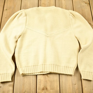 Vintage 1980s 100% Wool Sigi Schieber Knit Cardigan Sweater / Vintage Cable Knit / Button Up / Vintage Knit / Winter Sweatshirt image 2