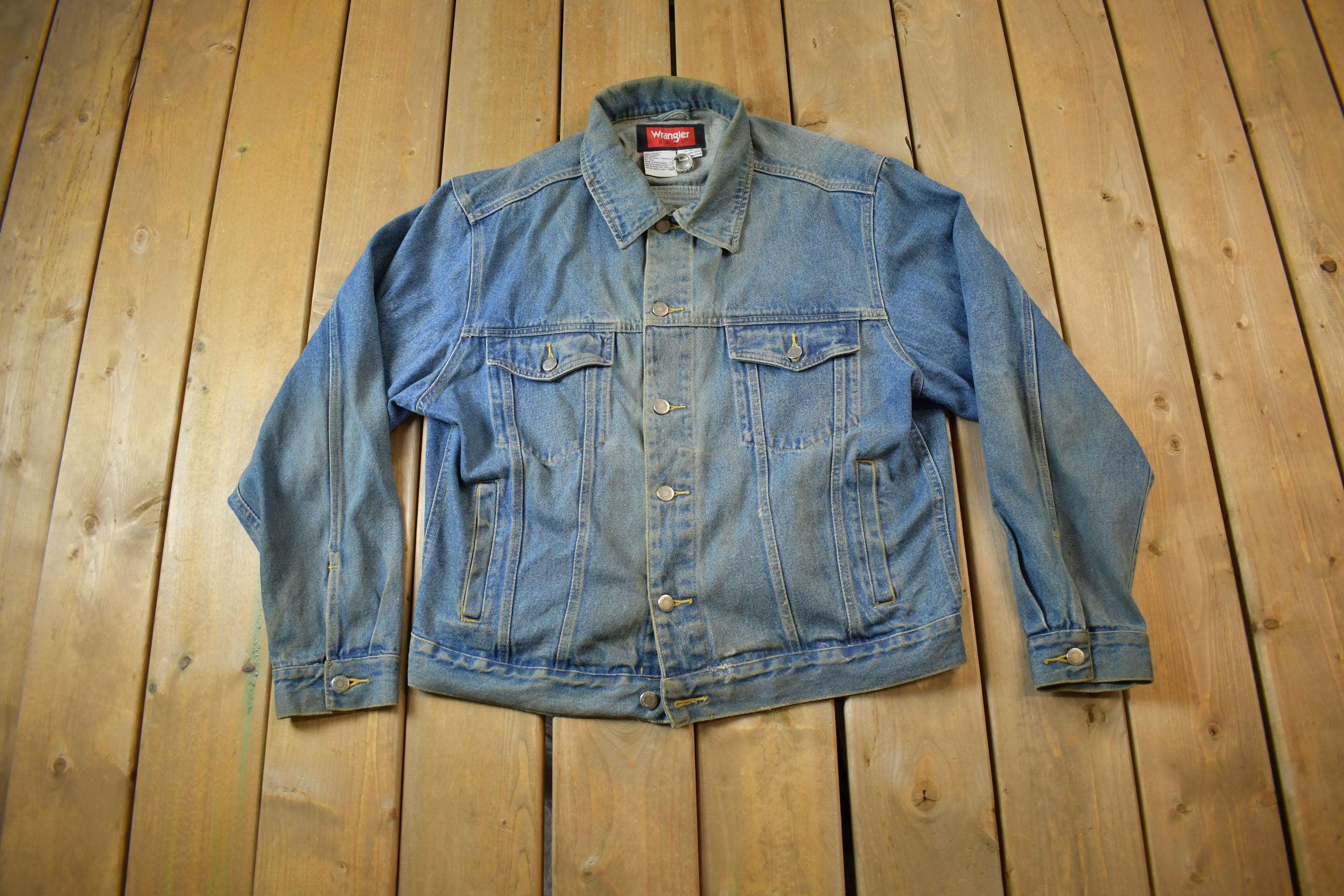 Vintage Y2K Wrangler Denim Trucker Jacket - Large - Etsy