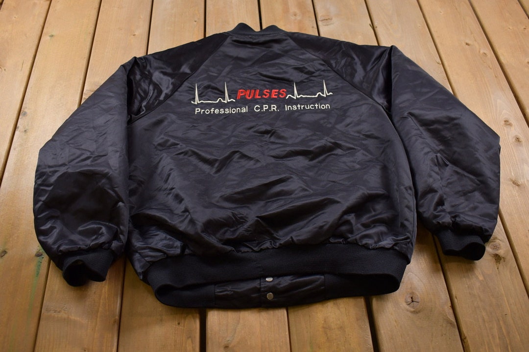 Vintage 1990s Pulses CPR Satin Bomber Jacket / Snap Button / - Etsy