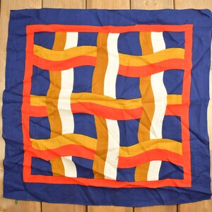 Vintage 1980s Abstract Woven Pattern Scarf / Vintage Accessory / Vintage Scarves / All Over Pattern / Square Scarf /
