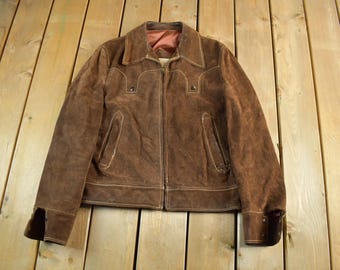 Vintage 1980s Cresco Suede Leather Jacket Adult Small / Fall Outerwear / Leather Coat / Winter Outerwear / Streetwear Fashion / Suede Jacket