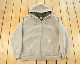 Vintage Y2K Carhartt Full Zip Fleece Lined Hoodie Sweatshirt Men's XL / Workwear / Streetwear / 2000s Sweater