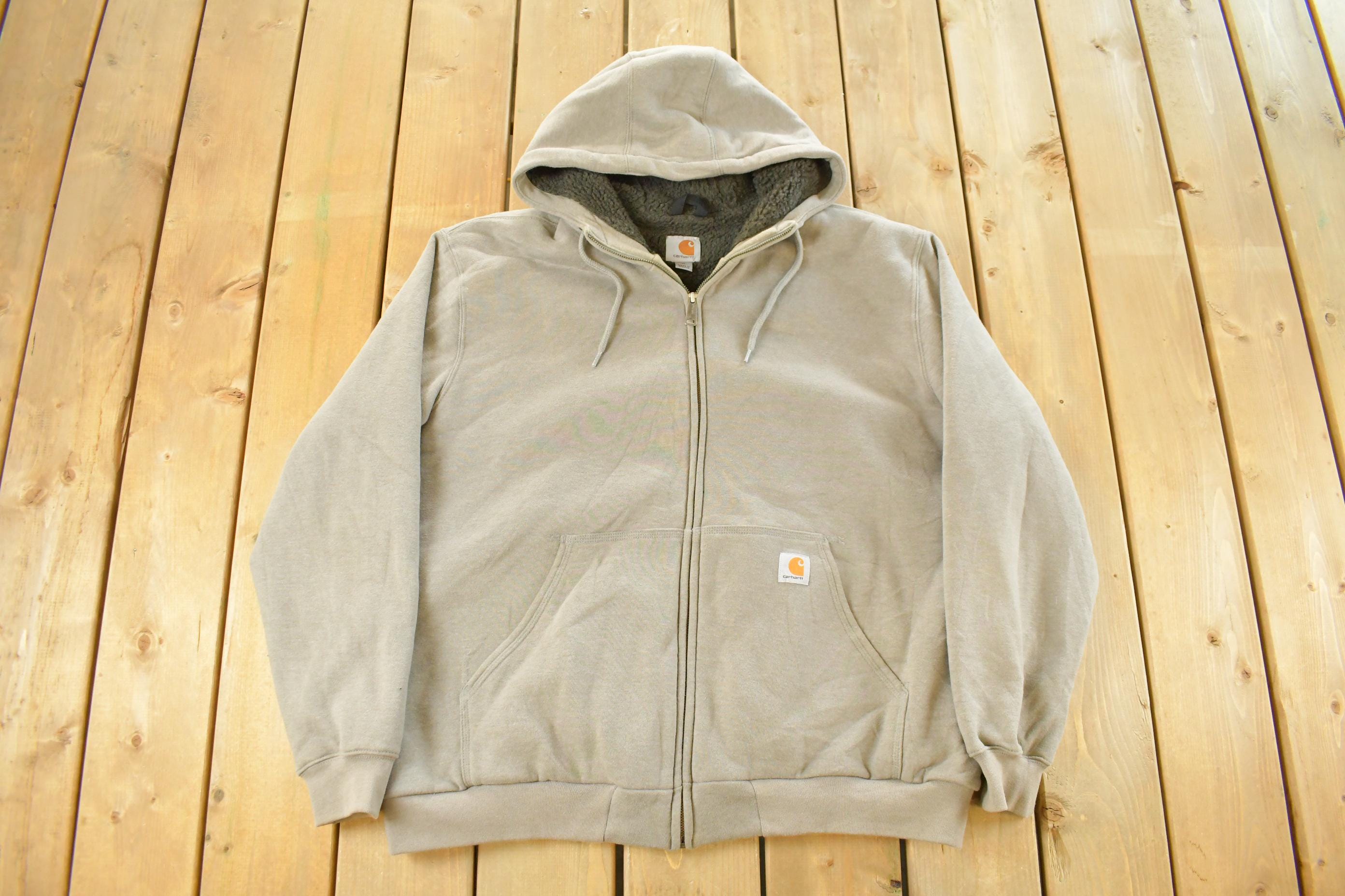 Vintage Y2K Carhartt Full Zip Fleece Lined Hoodie Sweatshirt Men
