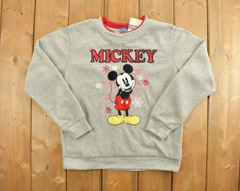 Vintage 1990s Mickey Mouse Disney Crewneck / Vintage Sweatshirt / Vintage Disney / Mickey / Embroidered / Disney Sweater