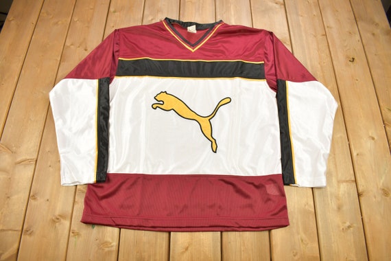 Vintage 1990s Puma Embroidered Hockey Style Jersey Color Block