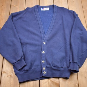 トップス 1990's RUSSELL ATHLETIC cardigan VTG 90s Russell Athletic Full Zip Cardigan Sweatshirt M/L