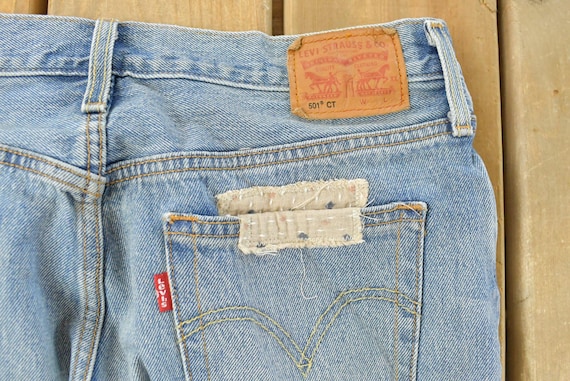 Vintage 2000s Levi's Distressed Patchwork Denim J… - image 7
