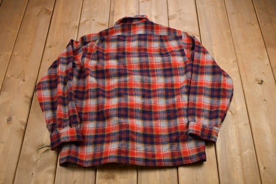 Vintage 1960s Pendleton Plaid Button Up Shirt / 1… - image 2