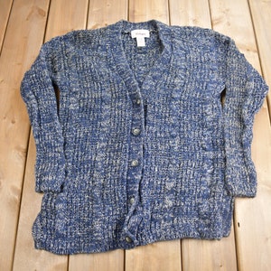 Vintage 1990s Worthington Knit Cardigan Sweater / Vintage Cardigan / Pattern Sweater / Outdoor / Women's Sweater