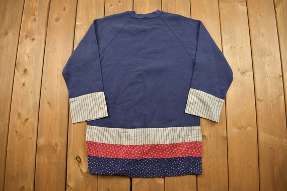 Vintage 1990s Cute Jerzees Patchwork Crewneck Swe… - image 2