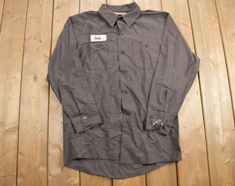 Vintage 1980s Workwear Corporation Button Up Shirt / Uniform / Mechanics Shirt / Workwear / Vintage Uniform / 80s Workwear / Made in USA