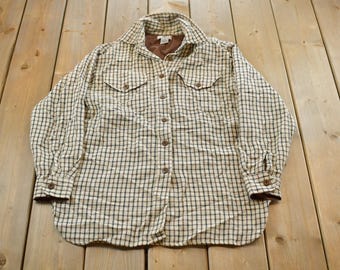 Vintage 1990s NWB Flannel Plaid Button Up Flannel Shirt Women's S / 90s Shirt / Outdoors