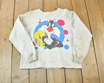 Vintage 1993 Warner Bros Sylvester och Tweety Bird Crewneck / Vintage Sweatshirt / Vintage Disney / Musse Pigg / Broderad / Tillverkad i USA