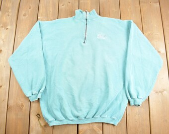 Vintage 1990s Lake view Memorial Quarter Zip Sweatshirt / Essential / Streetwear / 90s Santee Heavy Wight / Vintage Sweater / Made in USA