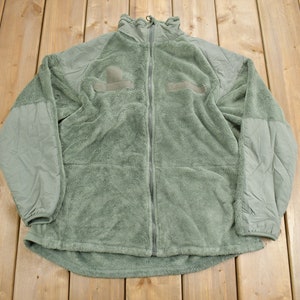 Vintage Y2K US Air Force Cold Weather Polar Tec Fleece Sweater / US Army / Streetwear Fashion / Army Jacket / Deep Pile Fleece / Size L