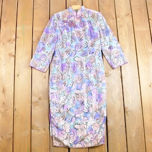 Vintage 1970s Cheongsam Dress / True Vintage Cheongsam / Retro Womenswear / Qipoa / Mandarin Dress / Floral