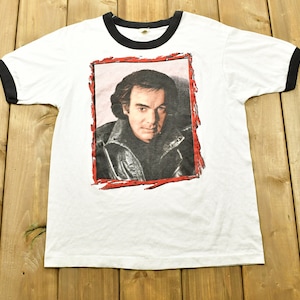 Vintage 90&#39;s Neil Diamond On Tour Ringer T-shirt / Band Tee / Single Stitch / Made in USA / 90s T-shirt / Music Promo / Premium Vintage