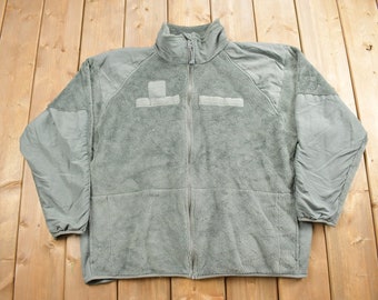 Vintage 1990s US Military Cold Weather Fleece Sweater / US Army / Gen III / Army Jacket / Deep Pile Fleece / Size X Large Regular