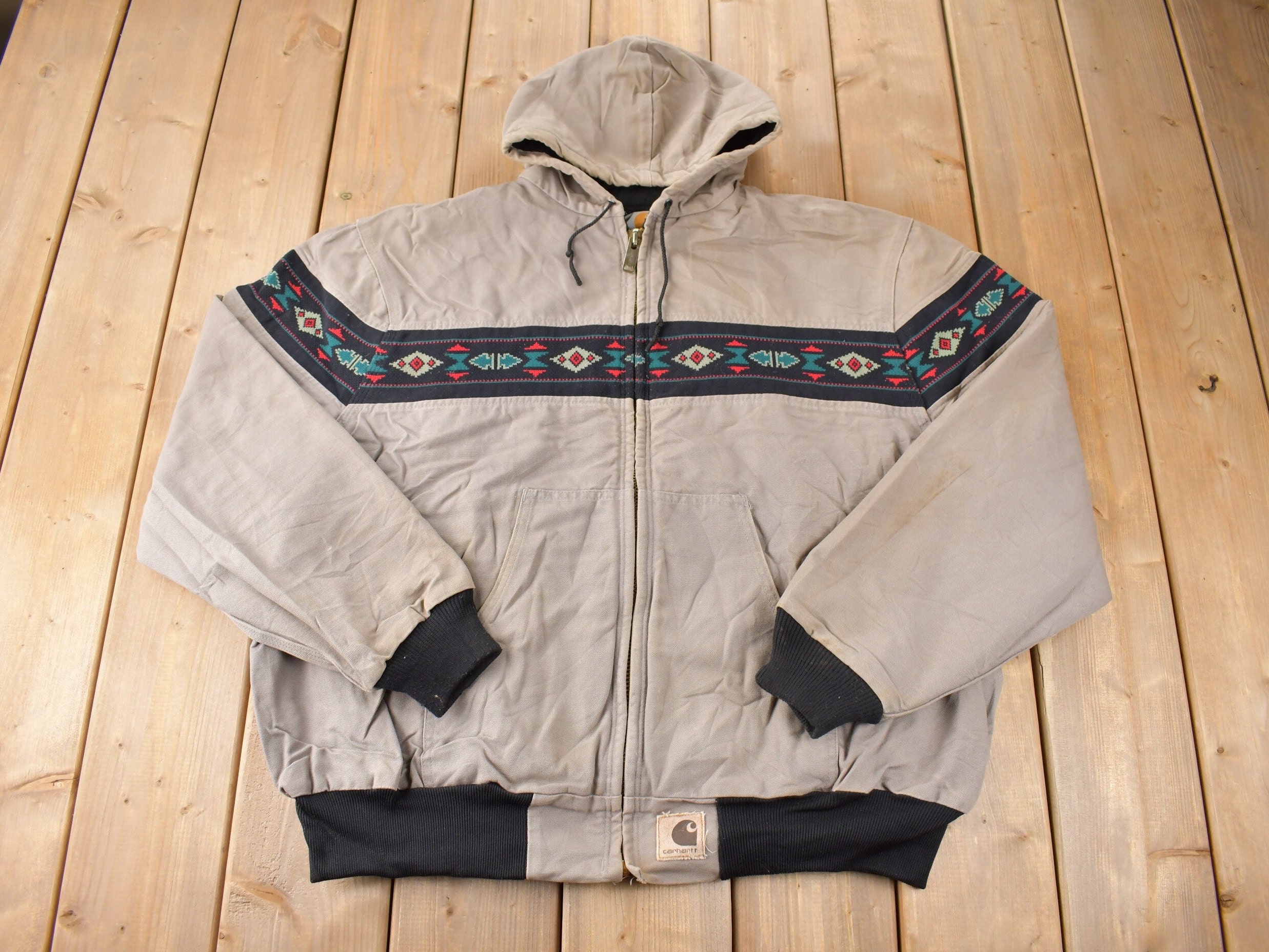 Vintage 1990s Carhartt Aztec Western Active Jac Jacket Size Vintage 1990s Carhartt Aztec Western Active Jac Jacket Size