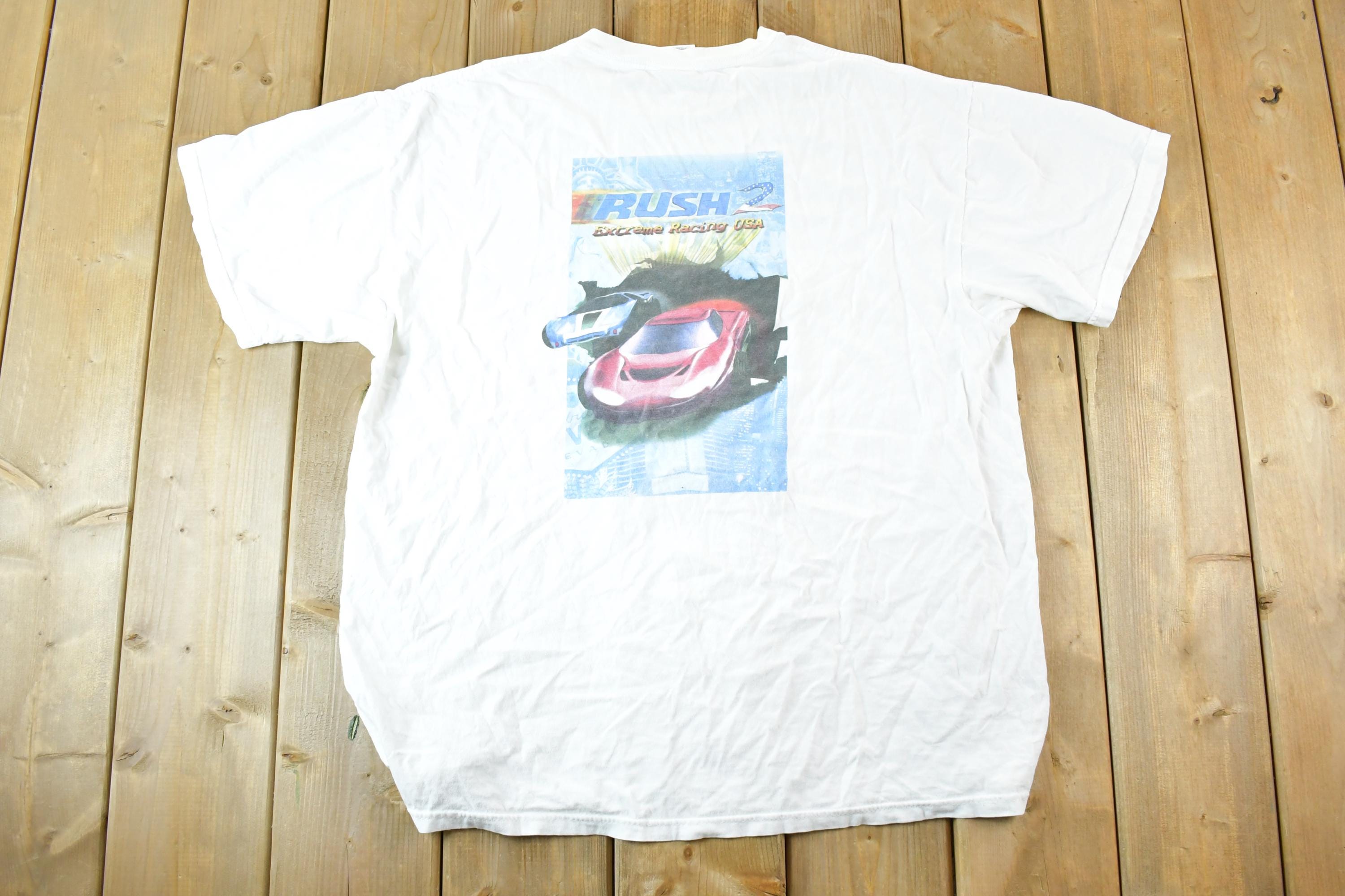 Vintage 1990s Midway Games Rush Extreme Racing USA Souvenir T
